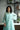 Aqua-Blue Pero Chanderi Kurta Set with Floral Shoulder Yoke