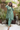 Asymmetric Embroidered Cowl Tunic Set in Aqua