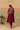 Plum Silk Kaftan Kurta Set with Zari Embroidered Neckline