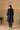 Navy Blue Silk Kurta Set with Pomegranate Embroidery