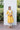 Yellow Gathered Discharge Printed Chanderi Kurta