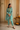 Asymmetric Embroidered Cowl Tunic Set in Aqua
