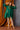 Green Anti-Fit Asymmetric Silk Tunic with Flower Motif Sequin Embroidery & Cowl Collar