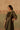 Olive Zari-Striped Chanderi Kurta Set with Velvet Yoke & Organza Dupatta
