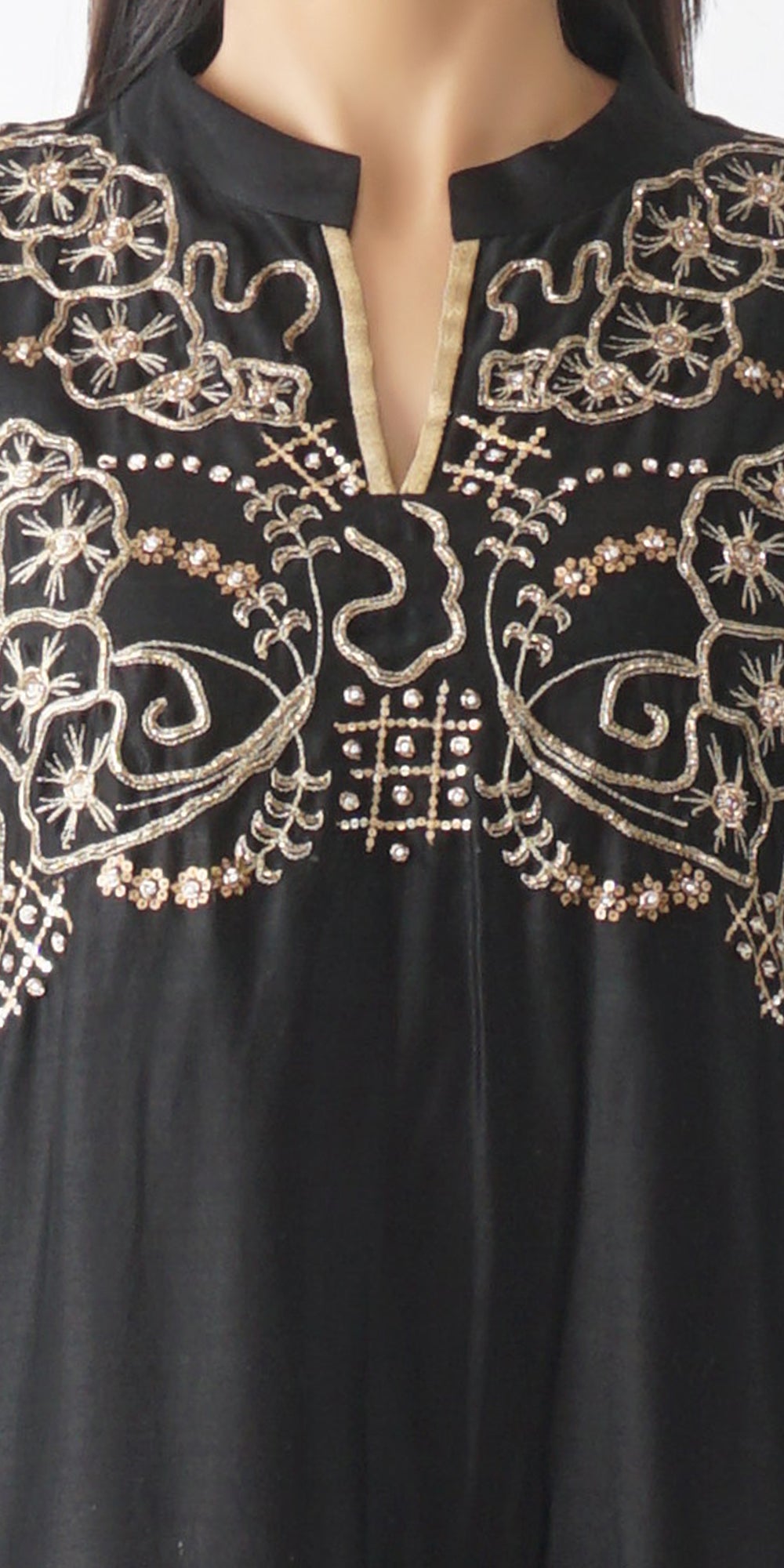 Prithvi Black Embroidered Layered Kurta