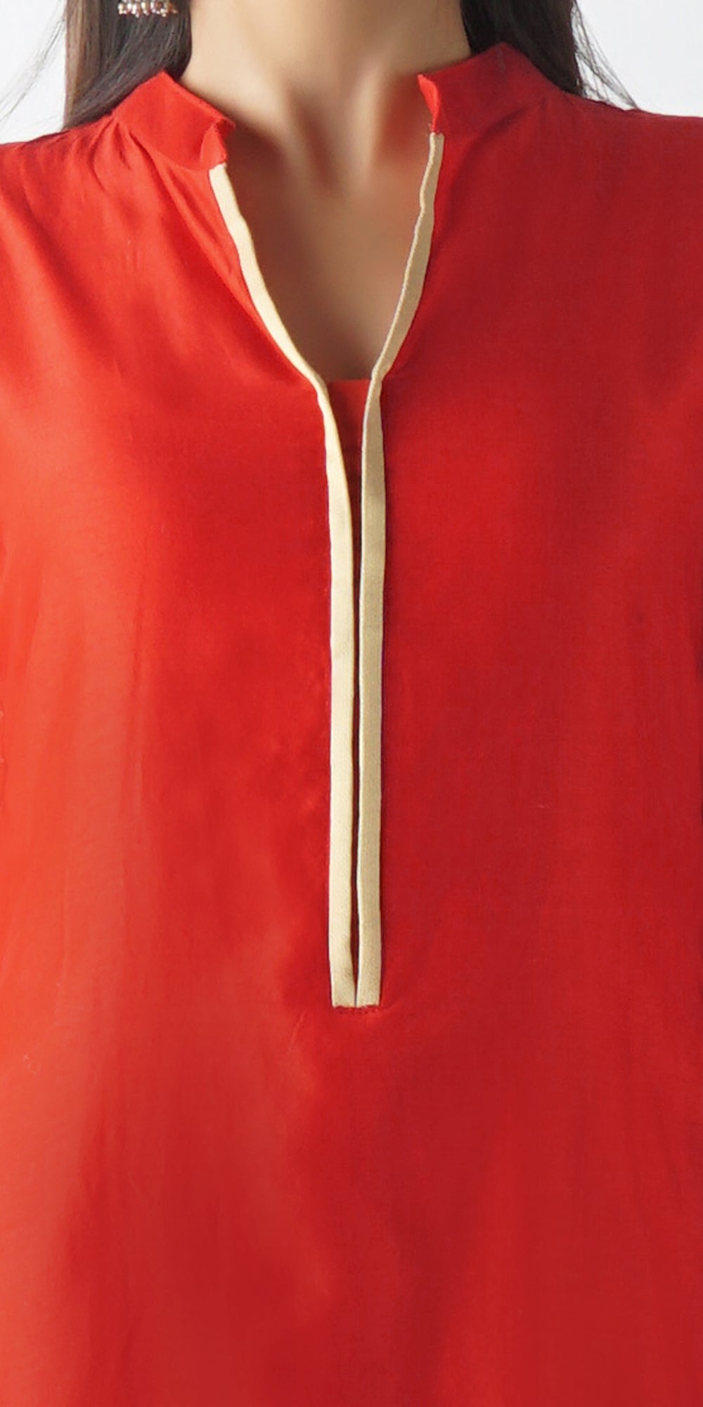 Vaayu Solid Red Layered Kurta