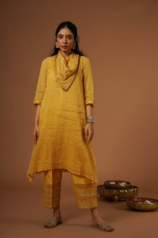 Yellow A-Line Cowl Coord Set