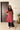 Plum Striped Long Tissue Kaftan Kurta with Embroidered Velvet Yoke