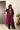 Cherry Tissue Kaftan Kurta with Embroidered Velvet Yoke
