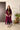 Cherry Tissue Kaftan Kurta with Embroidered Velvet Yoke