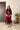 Cherry Tissue Kaftan Kurta with Embroidered Velvet Yoke