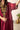 Cherry Tissue Kaftan Kurta with Embroidered Velvet Yoke