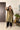 Olive Green Tissue Kaftan Kurta with Embroidered Velvet Yoke