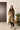 Olive Green Tissue Kaftan Kurta with Embroidered Velvet Yoke