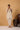 Asymmetric Embroidered Cowl Tunic Set in Off-White