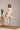Asymmetric Cowl Tunic Set with Side Embroidery in Off-White