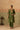 Forest Green Silk Kurta Set with Velvet V-Yoke