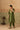 Forest Green Silk Kurta Set with Velvet V-Yoke