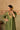 Forest Green Silk Kurta Set with Velvet V-Yoke