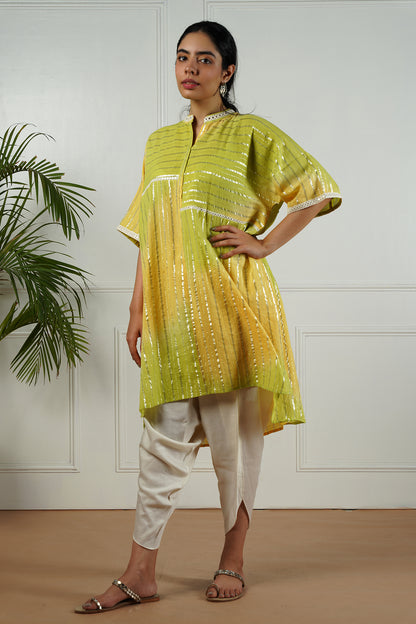 Yellow-Green Shaded Lurex Top