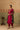 Magenta Silk Kurta Set with Zardozi Yoke & Striped Dupatta