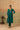 Teal Silk Kurta Set with Zardozi Yoke & Striped Dupatta
