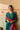 Teal Silk Kurta Set with Zardozi Yoke & Striped Dupatta