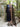 Midnight navy Heena velvet kurta set with black and gold striped organza dupatta on a mannequin